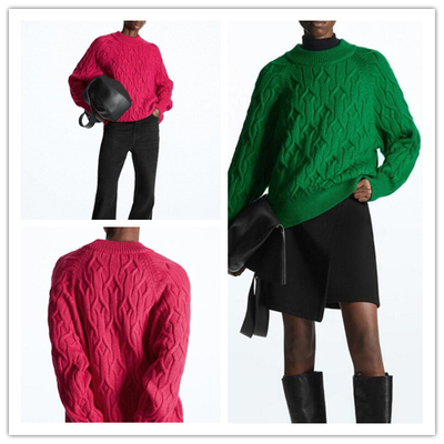 标准版型羊毛混纺提花纹理毛衣