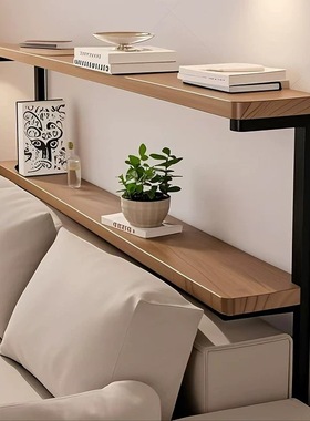 实木置物架靠墙沙发后背长条窄边桌子床头尾暖气片夹缝隙书架定制