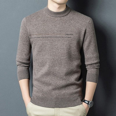 100%羊毛男士冬季加厚圆领毛衣