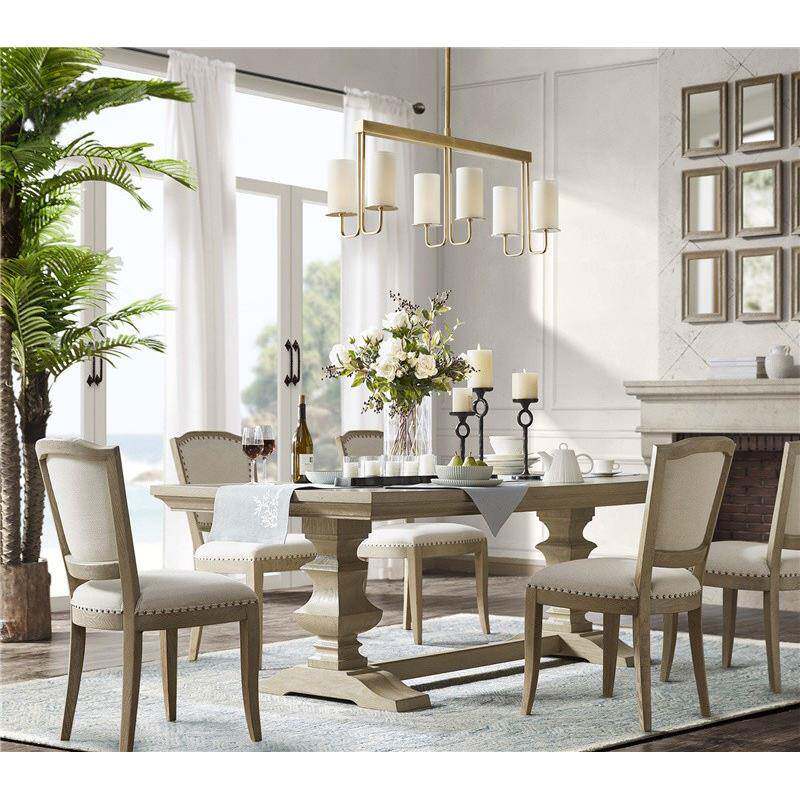 小户型长方形实木简约餐桌 美式乡村仿古餐桌椅组合 法式复古餐台