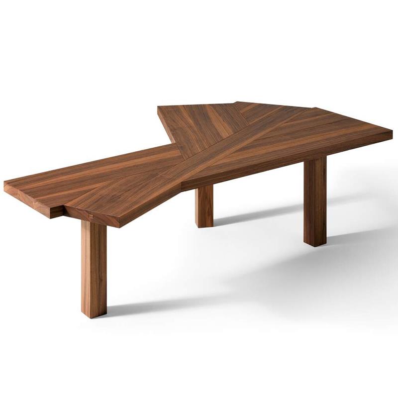 2024新款cassina扇形书桌意式极简书房设计师中古实木异形办公桌