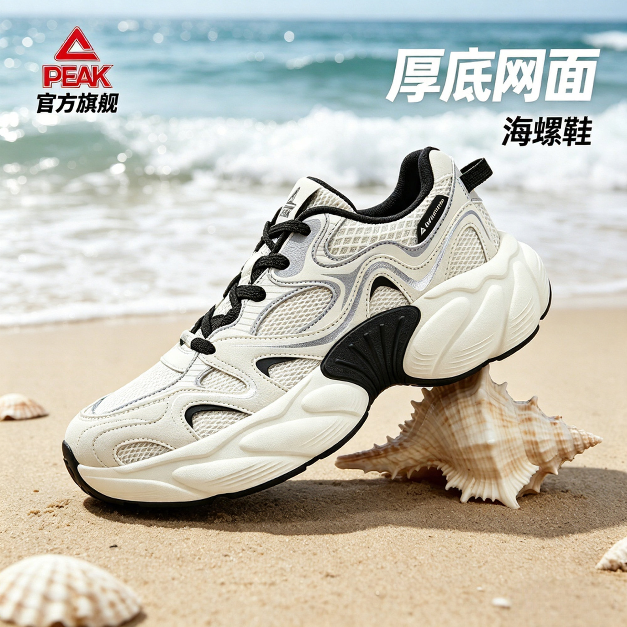 匹克态极海螺鞋厚底老爹鞋男网面