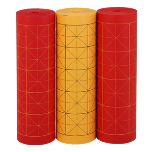 毛笔字书法练习纸米字格长卷半生熟作品纸大红佛黄色描金方格复古练字专用日课纸楷书篆隶临帖教学用纸定做