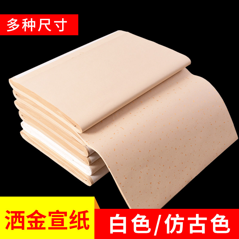 烫金加厚四尺六尺对开条屏100张写毛笔字作品宣纸高档冷金复古练习纸