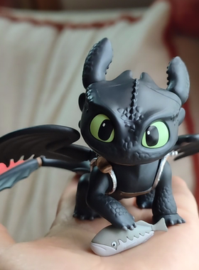 驯龙高手手办无牙仔可动没牙仔玩偶夜煞摆件粘土人黑煞模型周边潮