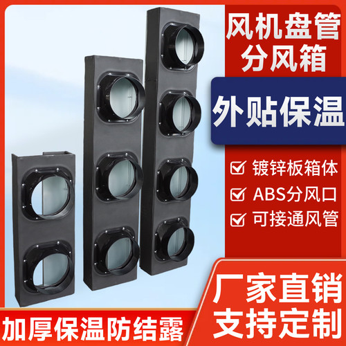格力约克美的中央空调保温分风箱风机盘管静压箱接软风管回风箱