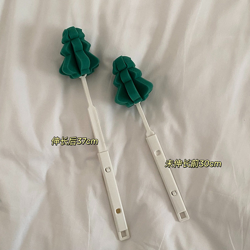 圣诞树杯刷创意可伸缩松树海绵长柄杯刷奶瓶刷家居便捷可挂BH136