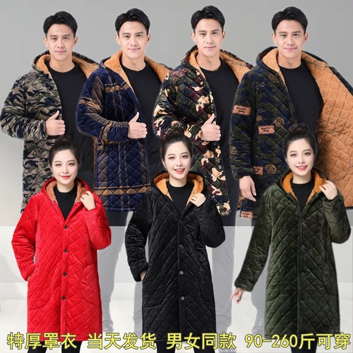 冬季加厚加绒罩衣加肥工作服围裙