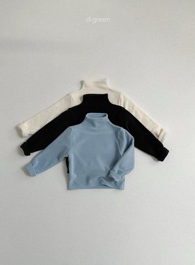 beni韩国童装2025冬新款d’green儿童保暖高领打底衫男女童百搭t