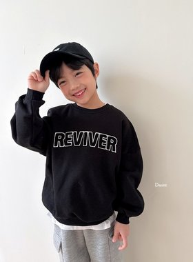 beni韩国童装2025冬新款dsaint儿童圆领T恤男女童长袖t字母休闲t