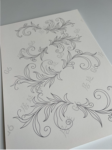 居延G缠花发簪纸模纸样纸板图纸图样350gA4白卡纸手工DIY原创设计