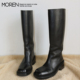 莫人MOREN恒久系列•方头直筒靴经典 百搭小牛皮高靴长期主义極简