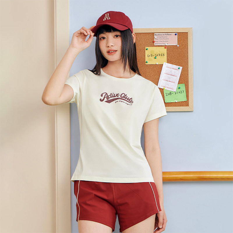 361度运动t恤女2026春季新款常规休闲上衣圆领短T恤