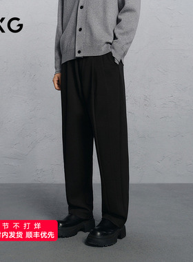 GXG男装 商场同款弯刀裤锥形西裤男通勤休闲裤 24年冬G24X024100