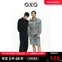 新品 GXG男装 商场同款 男老花满印渐变时尚 2023年春季 牛仔短裤