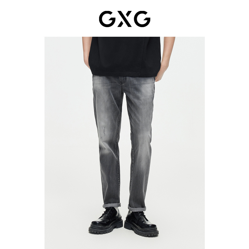 GXG男装深灰色牛仔裤夏季