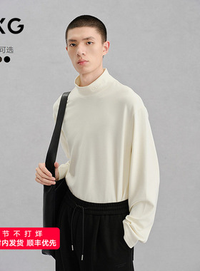 GXG男装 弹力保暖半高领通勤长袖T恤 24冬品G24X344019