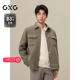 23年冬季 GXG男装 卡其色烧花翻领短大衣 品GEX10626064