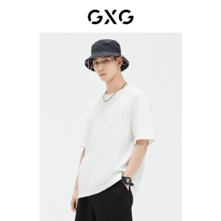 2023年夏季 T恤满身植绒 品GE1440843C 白色短袖 GXG男装