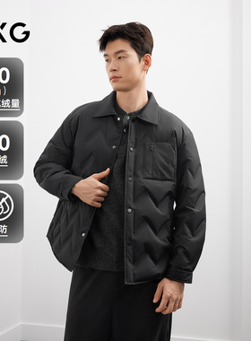 GXG男装轻薄衬衫式羽绒服男25年冬新款翻领保暖#G25DY24004