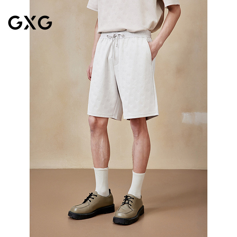 GXG男装 仿麂皮休闲短裤满印休闲裤男裤25年夏季新品G25X222044,男装,短裤,淘宝优惠券,粉丝福利购,淘宝优惠卷