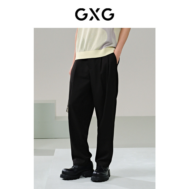 GXG男装 宽松锥形西裤皮筋抽绳休闲裤 24年夏G24X022004,男装,休闲裤,淘宝优惠券,粉丝福利购,淘宝优惠卷