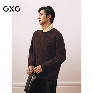 内搭 深红色低领毛衣通勤线衫 25年春G25X201009 商场同款 GXG男装