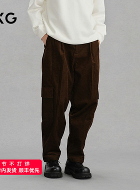 GXG男装 灯芯绒工装裤男士通勤休闲裤 24年冬G24X024123