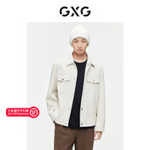 品 GXG男装 满身压花质感PU皮夹克2024春季 GFD12101621