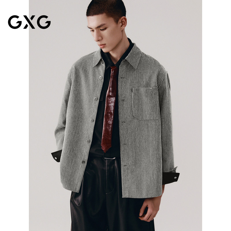 GXG男装 商场同款简约衬衫式夹克男外套 24年秋新品G24X213012,男装,夹克,淘宝优惠券,粉丝福利购,淘宝优惠卷