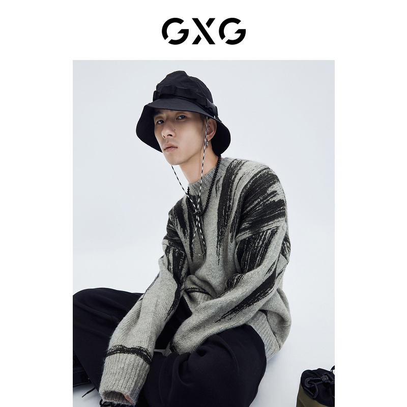男装毛衫GXG设计感圆领