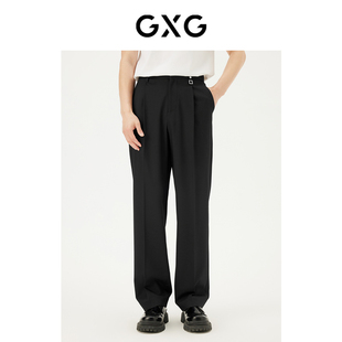 长裤 阔腿休闲裤 24年夏G24X022036 黑色直筒西裤 GXG男装