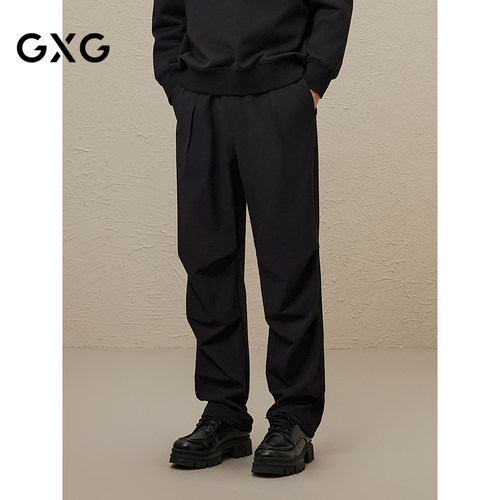 GXG男装休闲裤男士2024冬季品运动伞兵裤直筒长裤#G24D023195