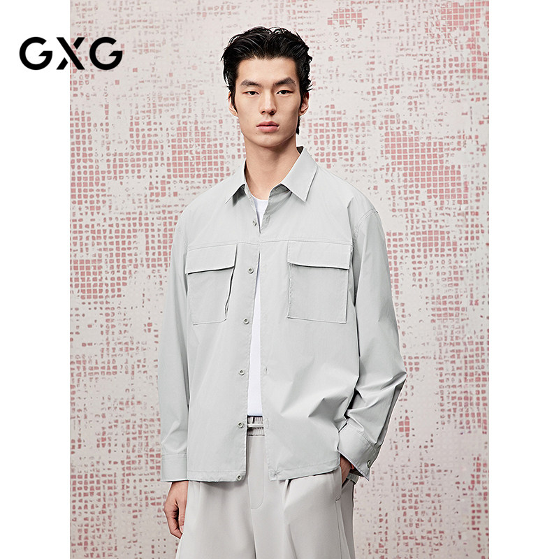 [商场同款]GXG男装 工装长袖衬衫口袋户外外套25夏新品G25X032042,男装,衬衫,淘宝优惠券,粉丝福利购,淘宝优惠卷