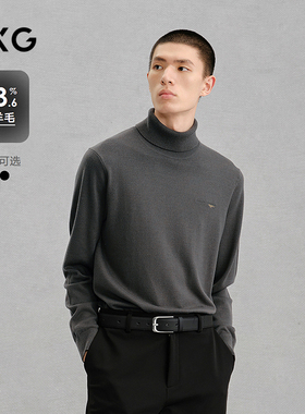 GXG男装 高领精致绣花毛衫男通勤毛衣 24年冬G24X104003
