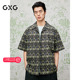 度假风25夏新品 G25X232014 满印水洗短袖 衬衫 商场同款 GXG男装