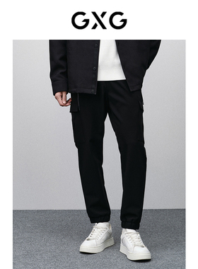 GXG男装 黑色潮流工装休闲长裤 24年春季品GFX10200391