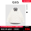 潮流时尚 GXG奥莱 新款 羽绒服男 22年冬季 拼接格纹翻领短款