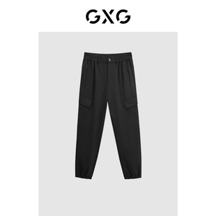23年冬季 长裤 品GEX10229424 黑色宽松束脚工装 GXG男装