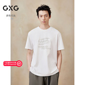 圆领T恤大图案印花短袖 针织 2025年夏季 GXG男装 新品 G25X442054