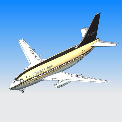 Boeing737-100波音737-100客机3D模型三维图纸 stp/igs/ug格式
