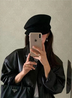 澳洲100%羊毛fever同~报童帽纯女秋冬帽子贝雷帽显脸小画家帽帽子