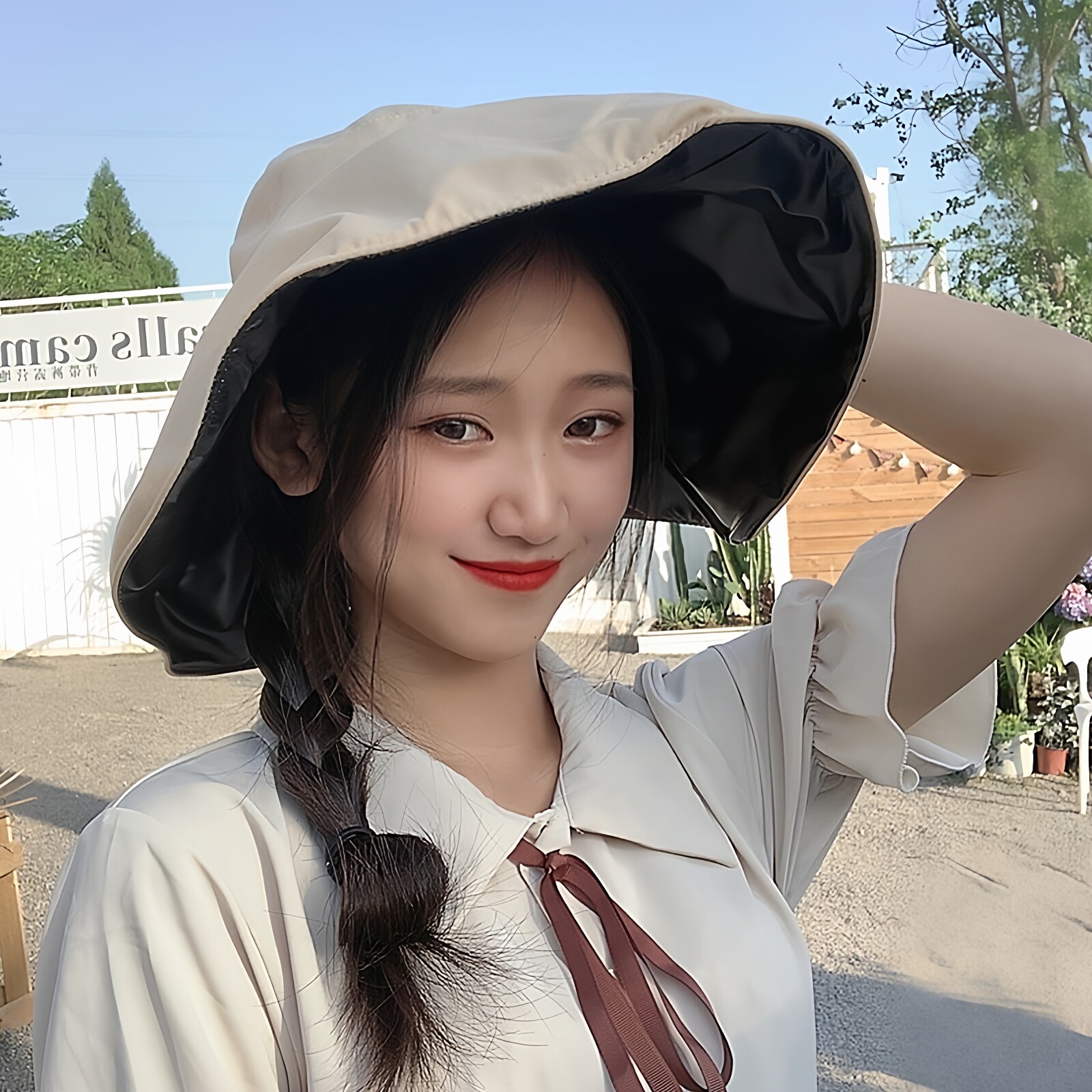 防紫外线空顶夏季黑胶夏天遮面脸可折叠大檐遮阳渔夫帽子防晒帽女 - UVHats出品