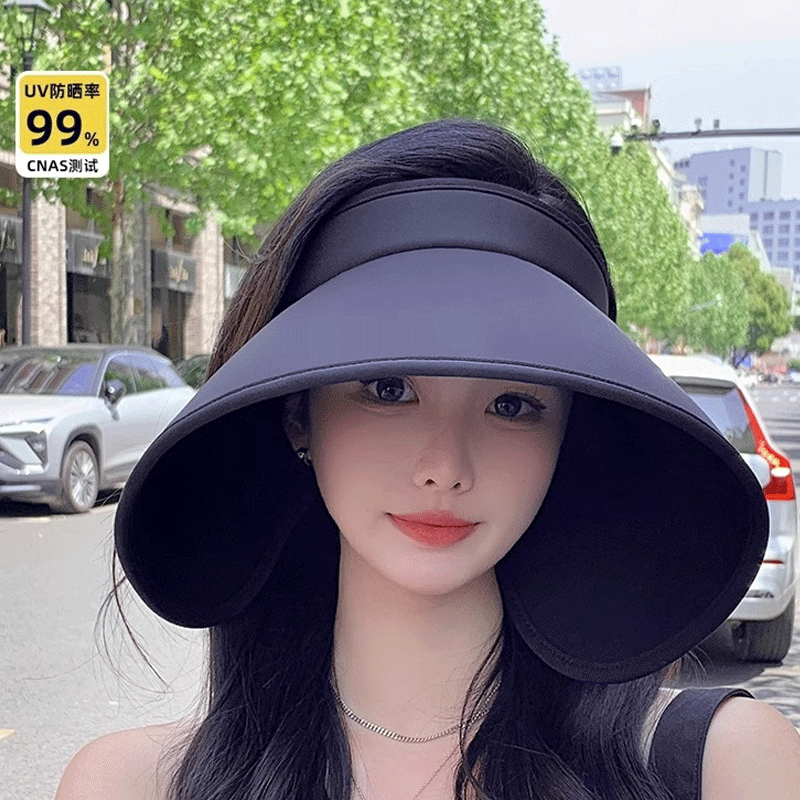 2025夏天防晒遮阳帽女新款夏季环绕式防紫外线超大帽檐空顶帽子
