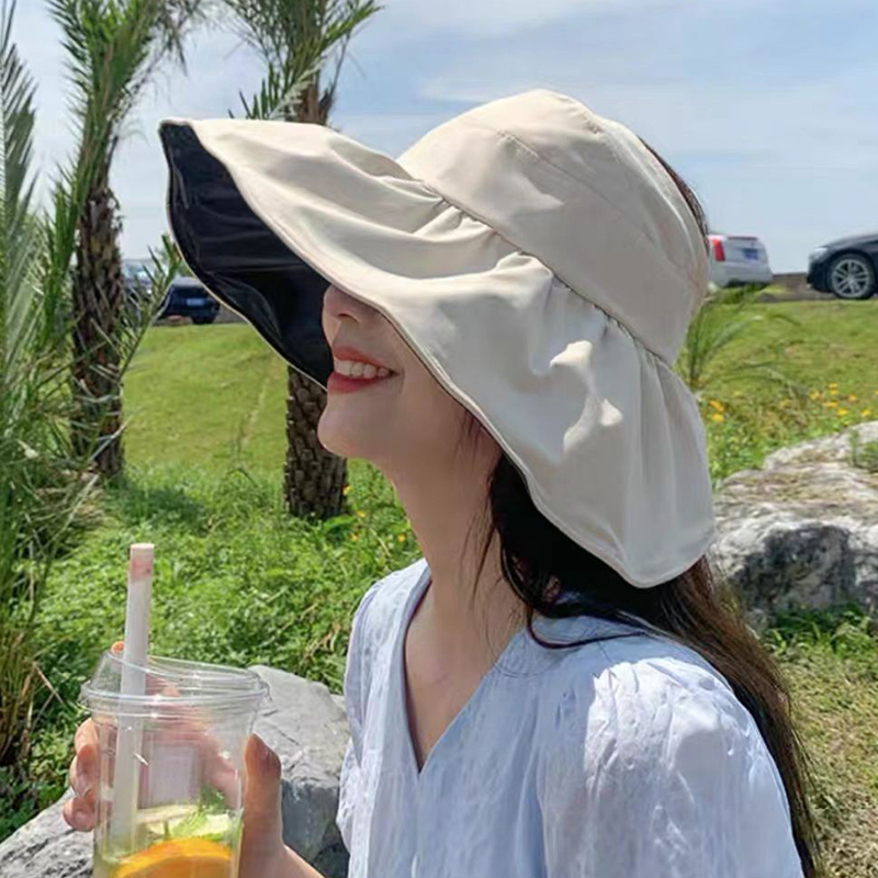 日本渔夫帽遮阳防晒帽女士2025新款夏季成人专业级黑色可折叠帽子