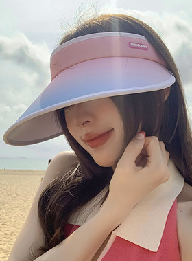 UV空顶防晒帽女防紫外线大帽檐夏季沙滩遮阳新款太阳帽户外运动款