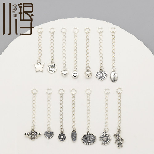 S925纯银如意莲花柿子爱心延长链