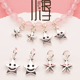 泰银吊坠 笑脸迷你星星五角星S925纯银饰DIY水晶编绳串珠配件材料