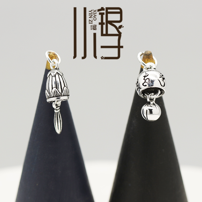 S925纯银铃兰风铃微响铃铛挂坠