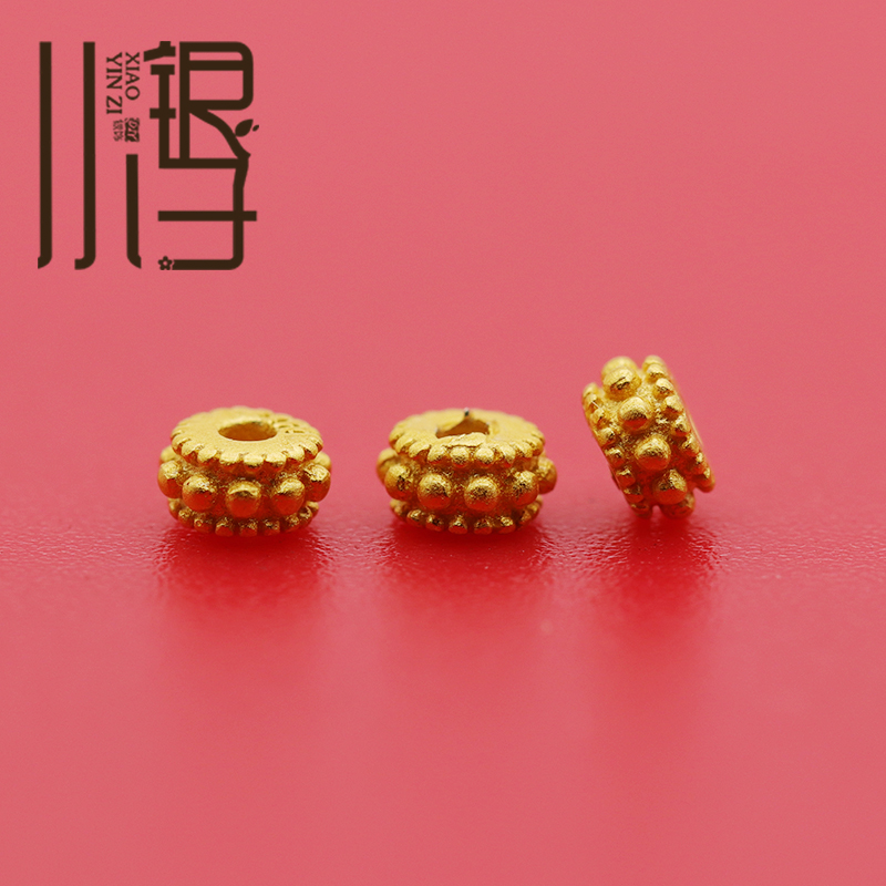 S925纯银迷你波点齿边隔珠